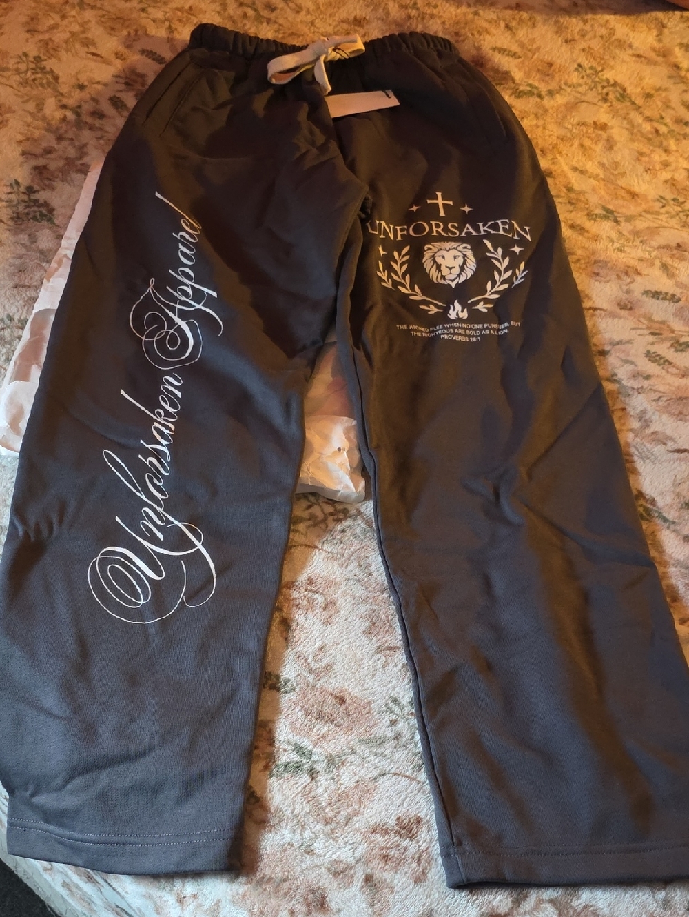 Men's Dark Gray Script Logo Sweatpants